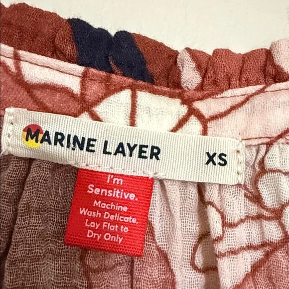 Lana Jacquard Blouse Floral Terracotta Blouse women XS gauze boho festival Y2K - Picture 3 of 9